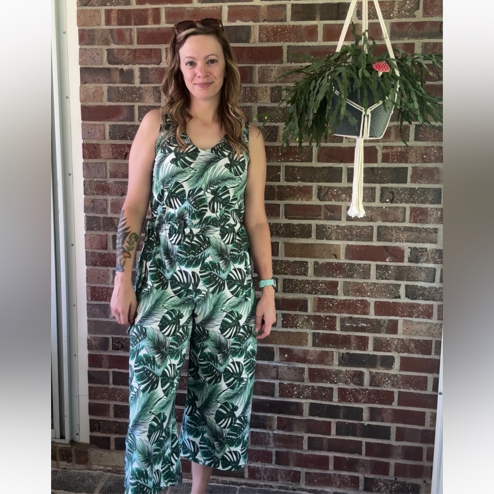 Palm Print Jumpsuit